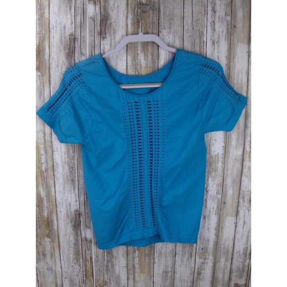 womens Harley Davidson blue stretch shirt no tag cutouts undershirt - Picture 4 of 5